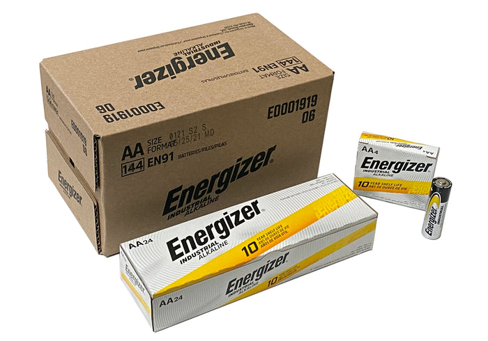 AA Batteries | Alkaline | EN91 | Energizer Industrial | 144 Pack