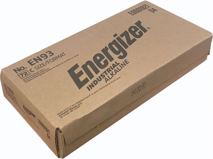 C Batteries | Alkaline | EN93 | Energizer Industrial | 72 Pack