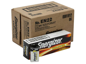 9 Volt Batteries | Alkaline | EN22 | Energizer Industrial | 72 Pack